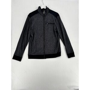 APT 9 Mens Gray Striped Full Zip Mock Neck Jacket Size‎ Medium
